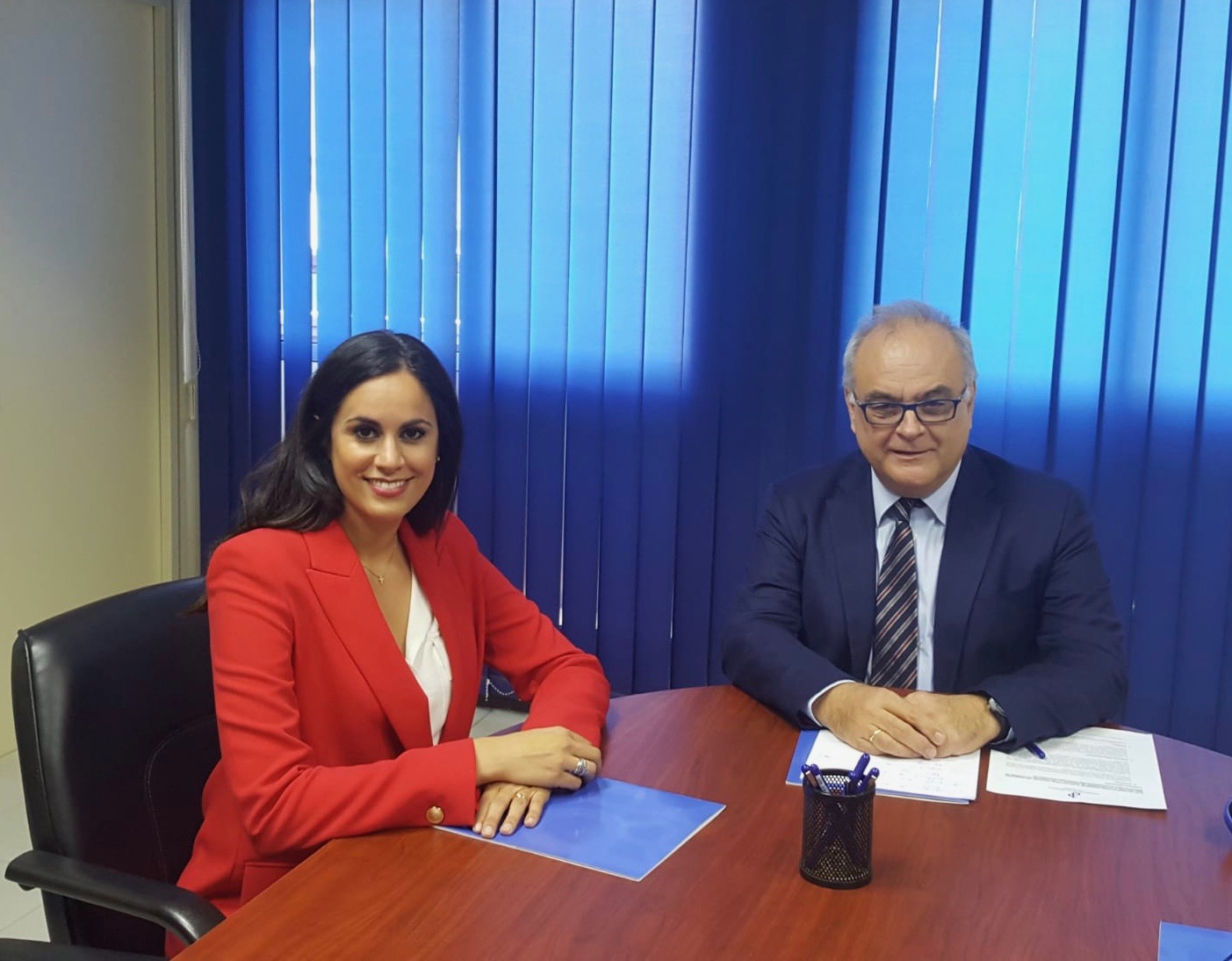 Imagen de la reunión mantenida entre Francisco Cabrera Panasco y la candidata a la Presidencia del Gobierno de Canarias por Ciudadanos, Vidina Espino.jpeg